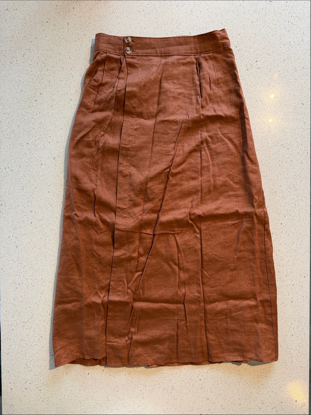 Anthropologie linen wrap maxi skirt